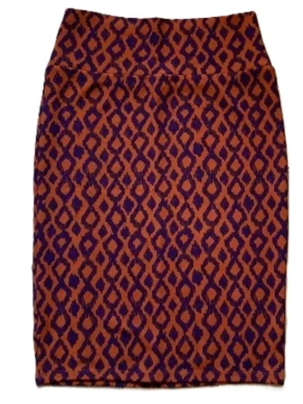 LuLaRoe‎ Cassie Pencil Skirt Small 6-8 Geometric Boho Aztec Brown Purple